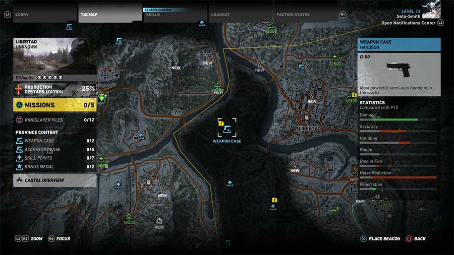 Tom clancy s ghost recon wildlands карта с оружием