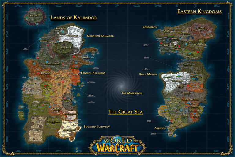 WoW Classic - Best Leveling Methods Guide Map of Azeroth